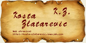Kosta Zlatarević vizit kartica